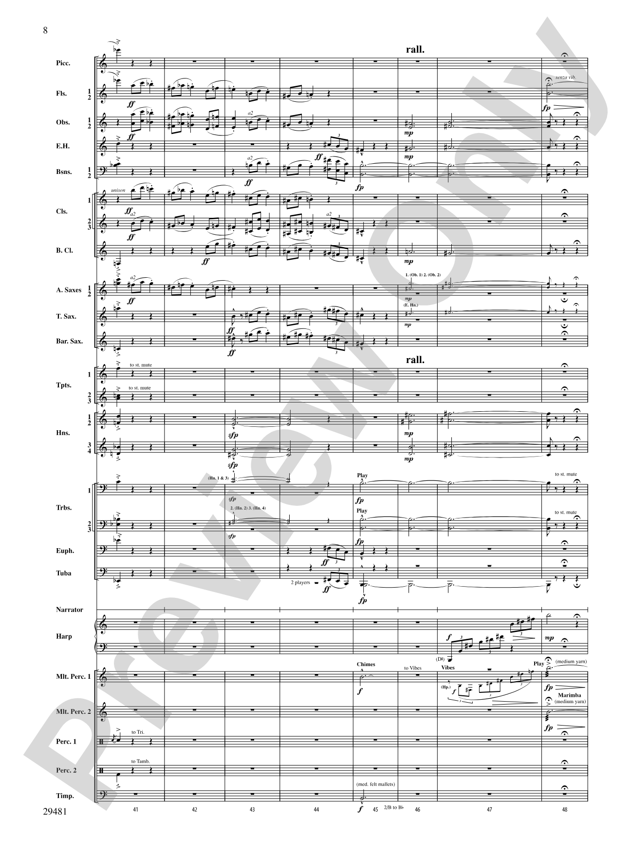 Casey at the Bat: Concert Band Conductor Score & Parts