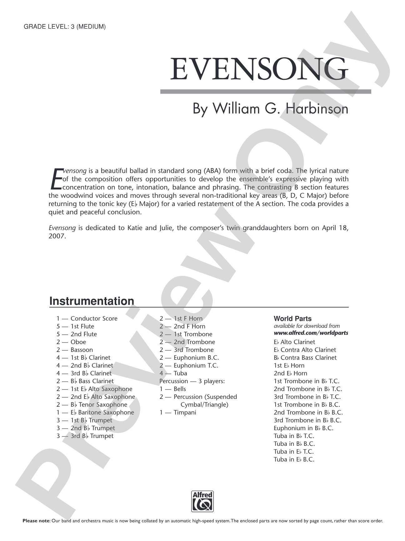 Evensong: Score