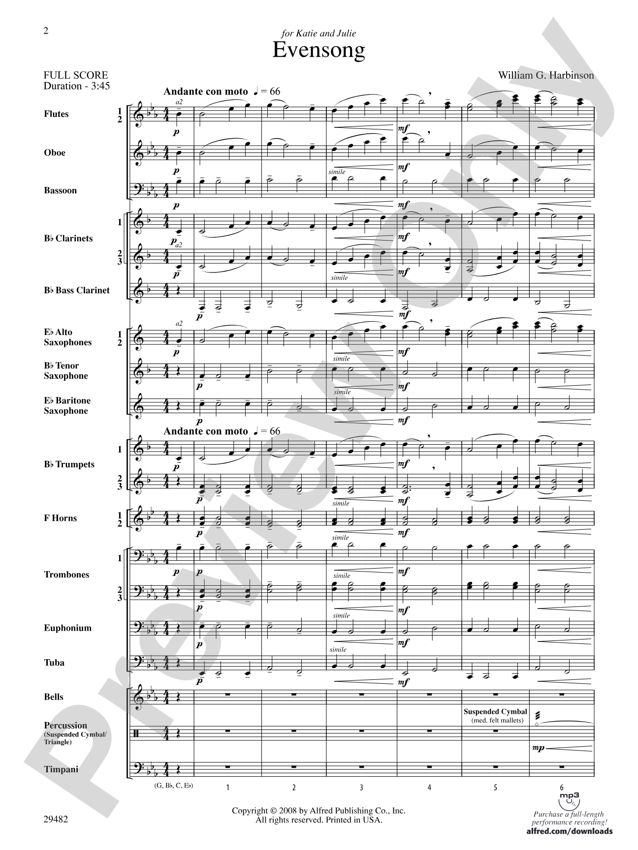 Evensong: Score