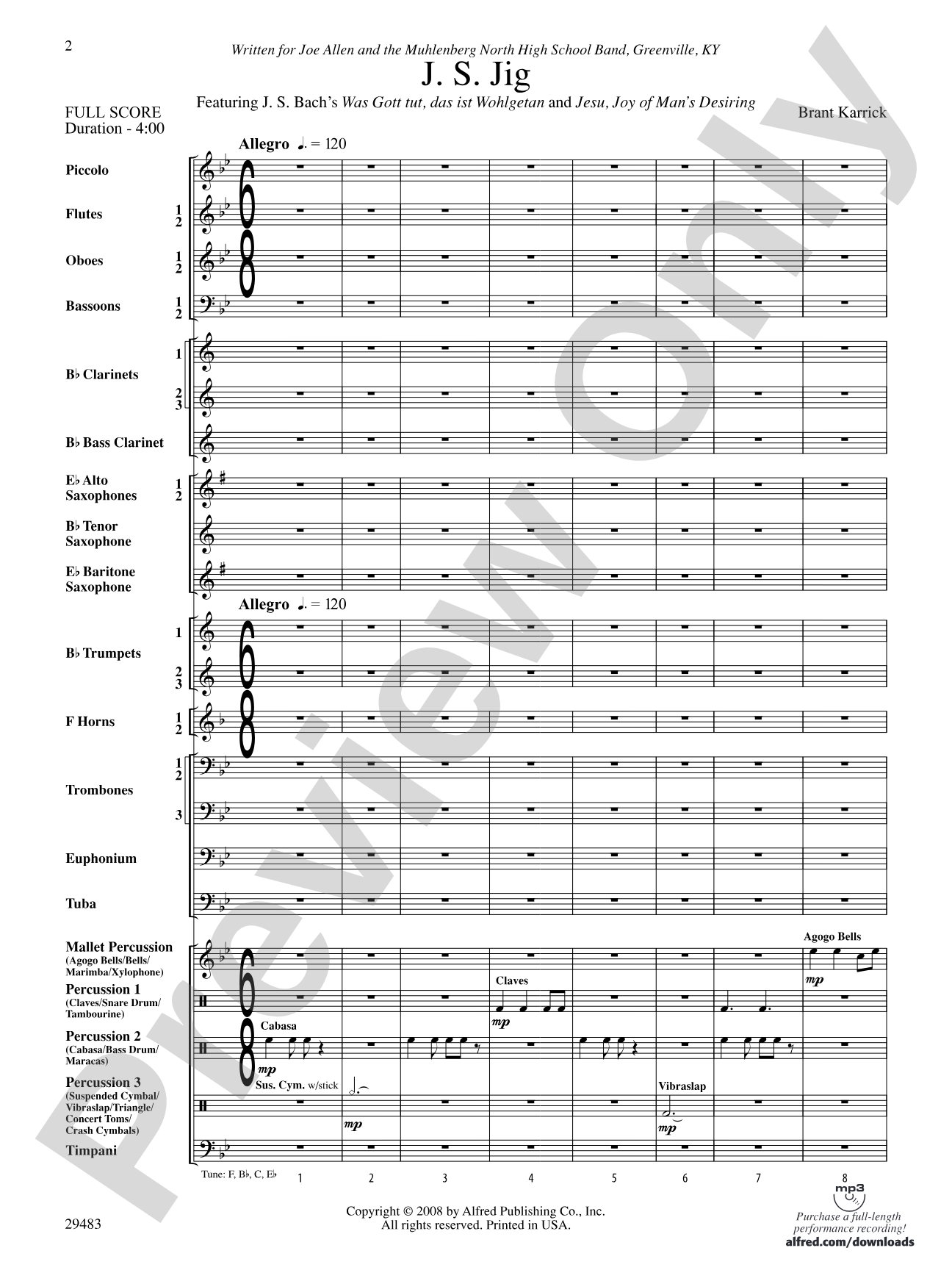 J.S. Jig: Concert Band Conductor Score & Parts