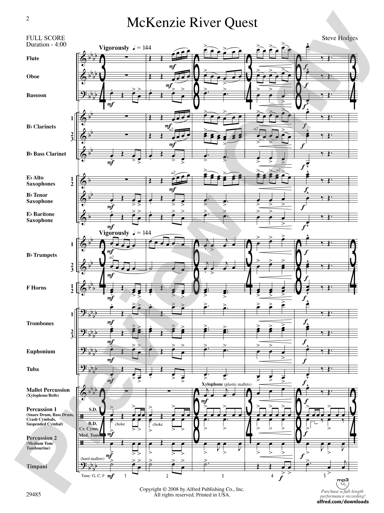 McKenzie River Quest: Concert Band Conductor Score & Parts