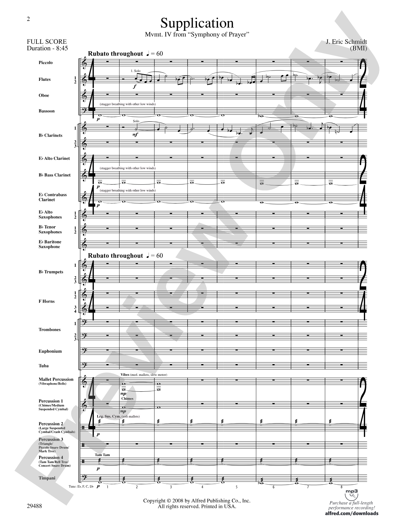 Supplication: Concert Band Conductor Score & Parts