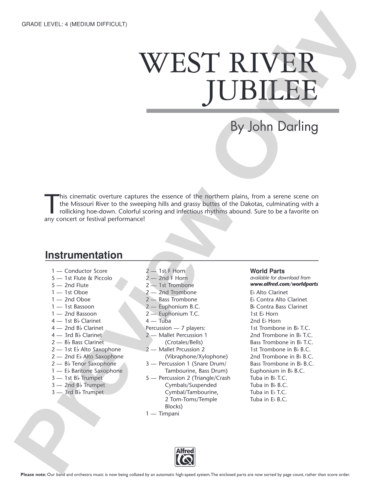 West River Jubilee: Concert Band Conductor Score & Parts