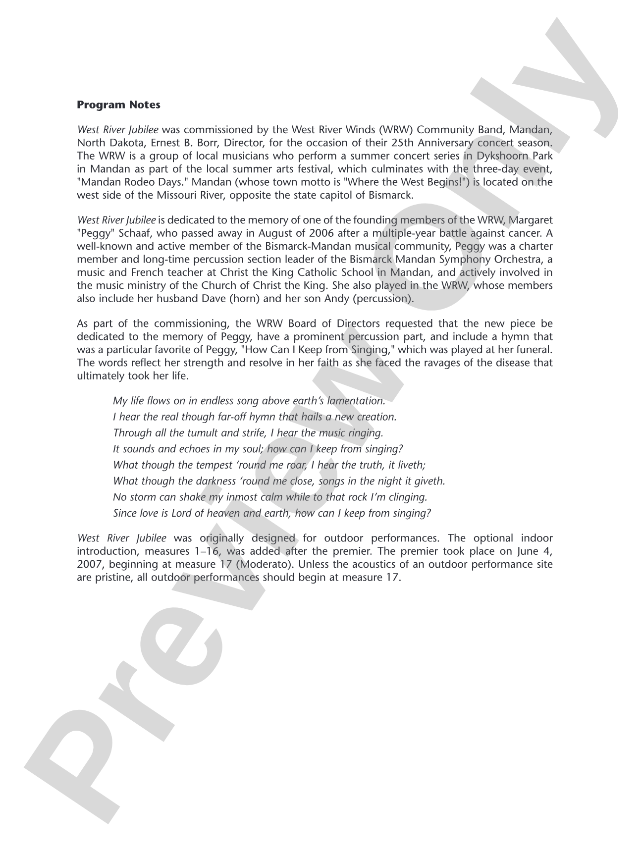 West River Jubilee: Concert Band Conductor Score & Parts