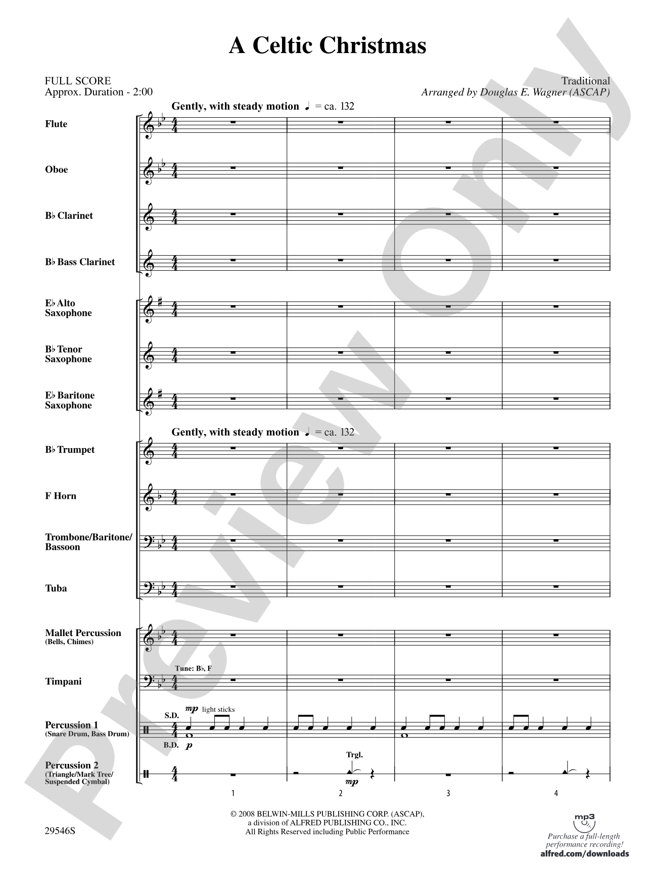 A Celtic Christmas: Concert Band Conductor Score & Parts