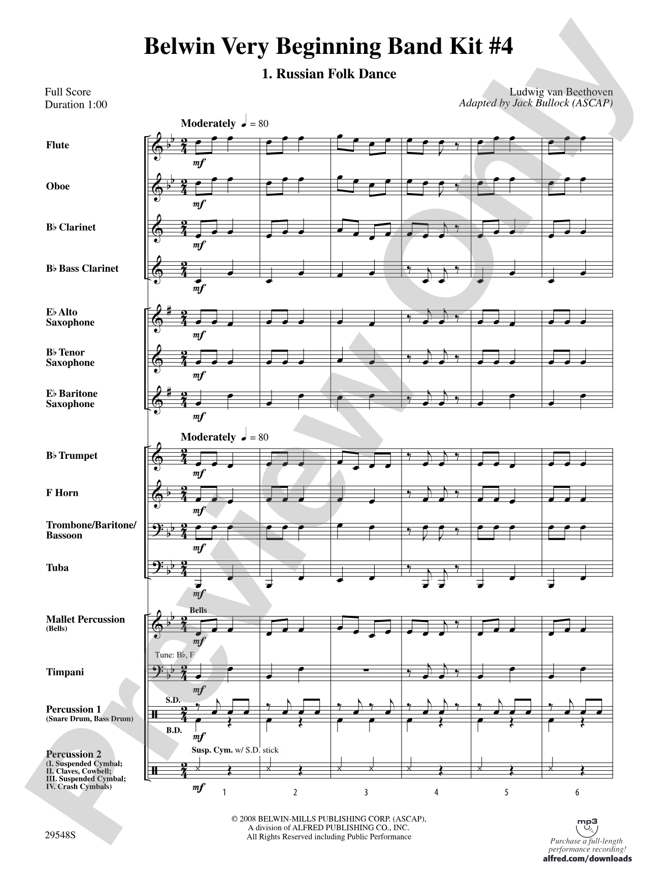 Belwin Very Beginning Band Kit #4: Concert Band Conductor Score & Parts