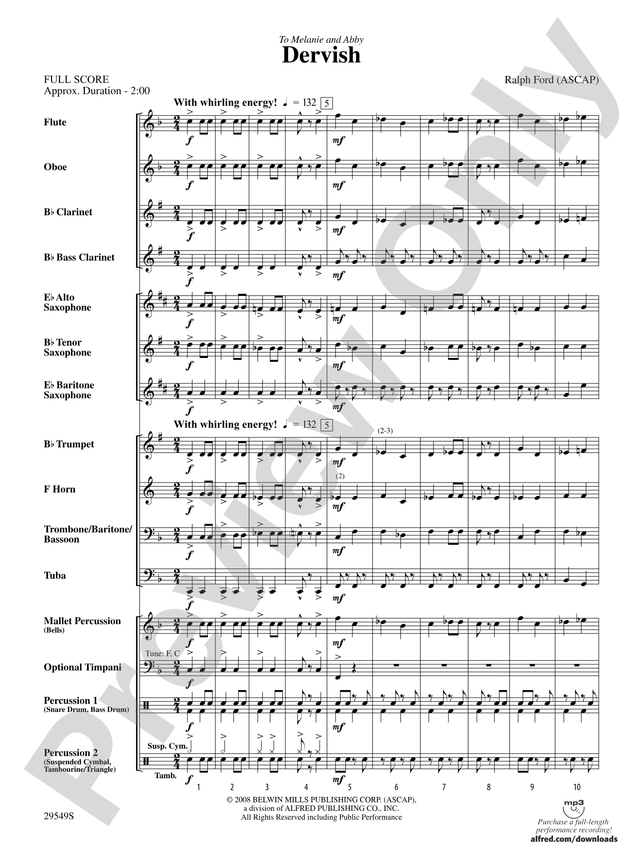 Dervish: Concert Band Conductor Score & Parts