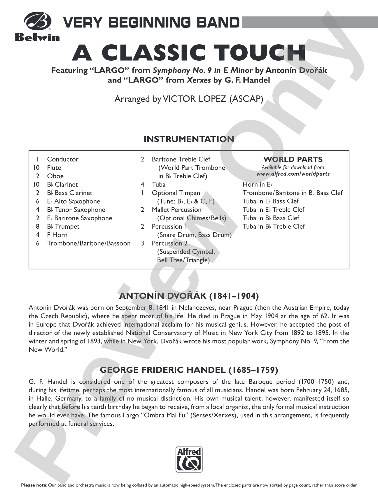 A Classic Touch: Concert Band Conductor Score & Parts