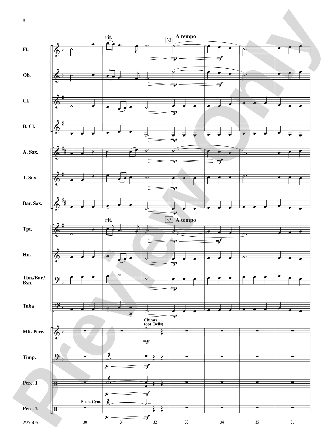 A Classic Touch: Concert Band Conductor Score & Parts