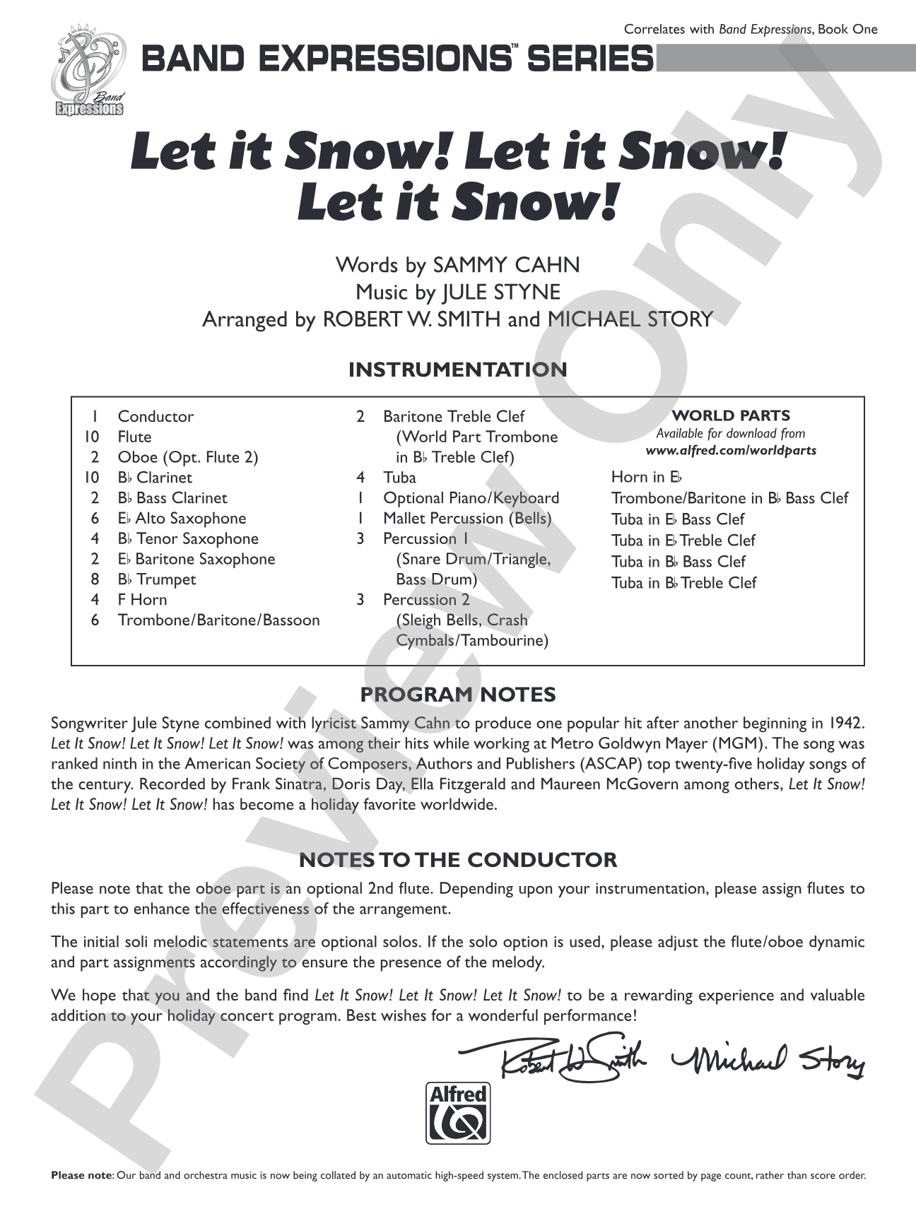 Let It Snow! Let It Snow! Let It Snow!: Concert Band Conductor Score & Parts