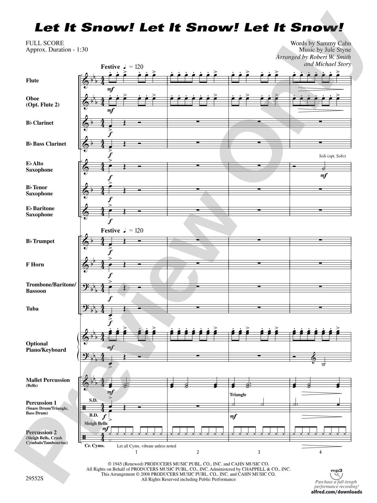 Let It Snow! Let It Snow! Let It Snow!: Concert Band Conductor Score & Parts