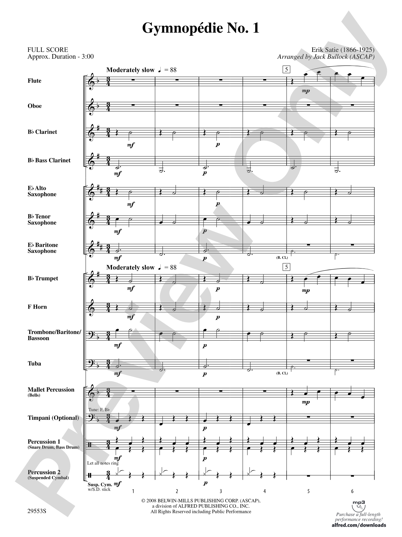 Gymnopedie No. 1: Score