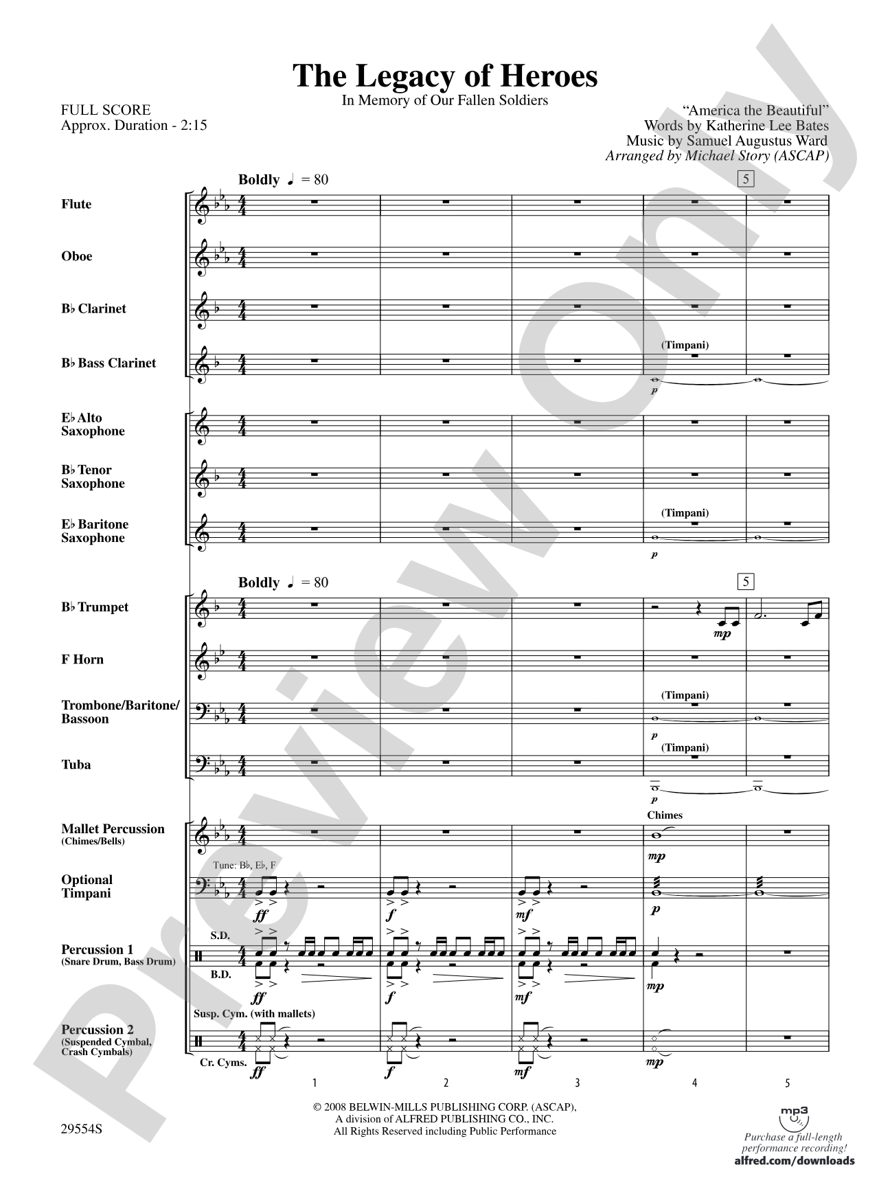 The Legacy of Heroes: Concert Band Conductor Score & Parts