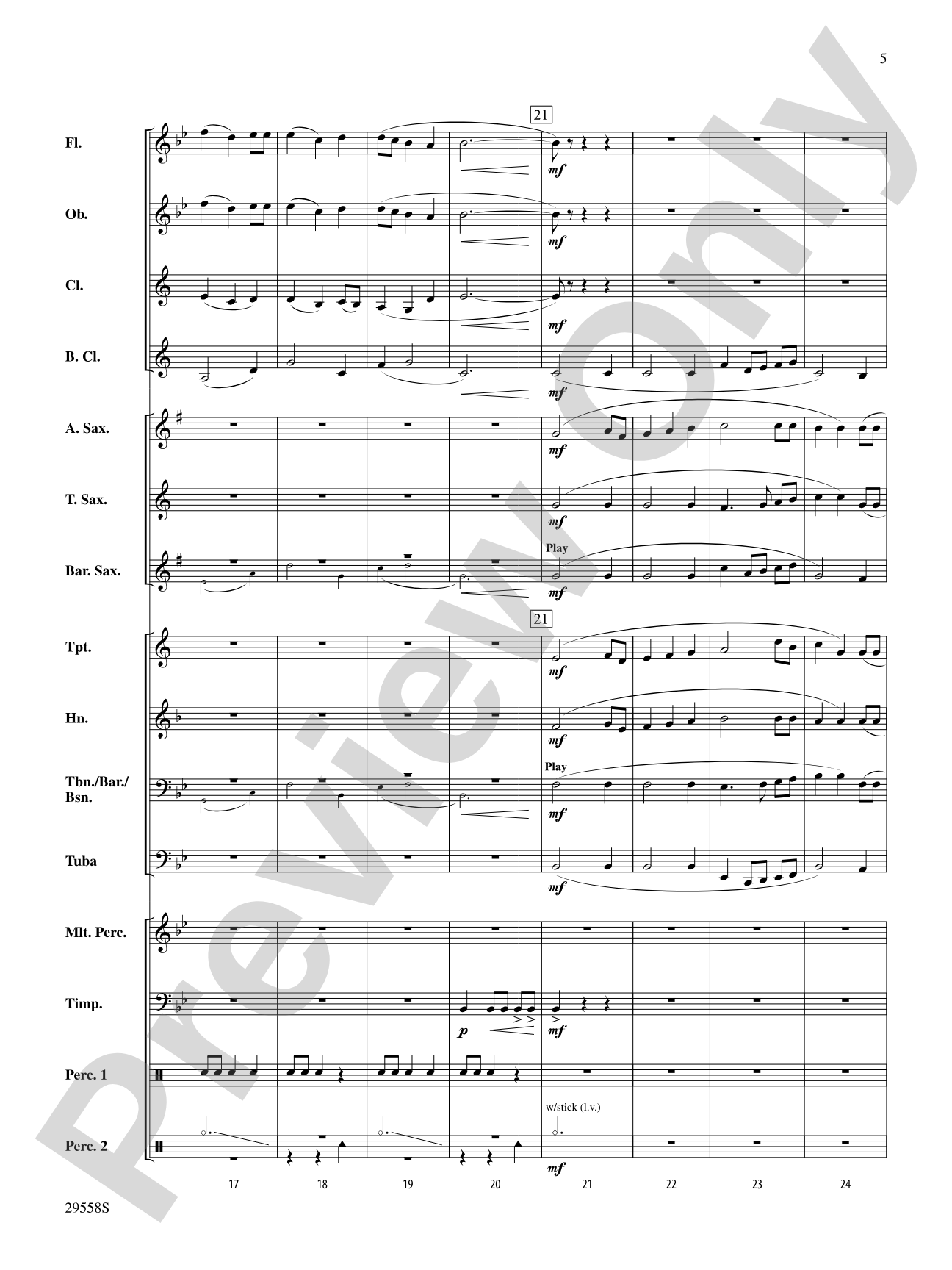 Lux Prima (Come, My Soul, Thou Must Be Awakening): Concert Band Conductor Score & Parts