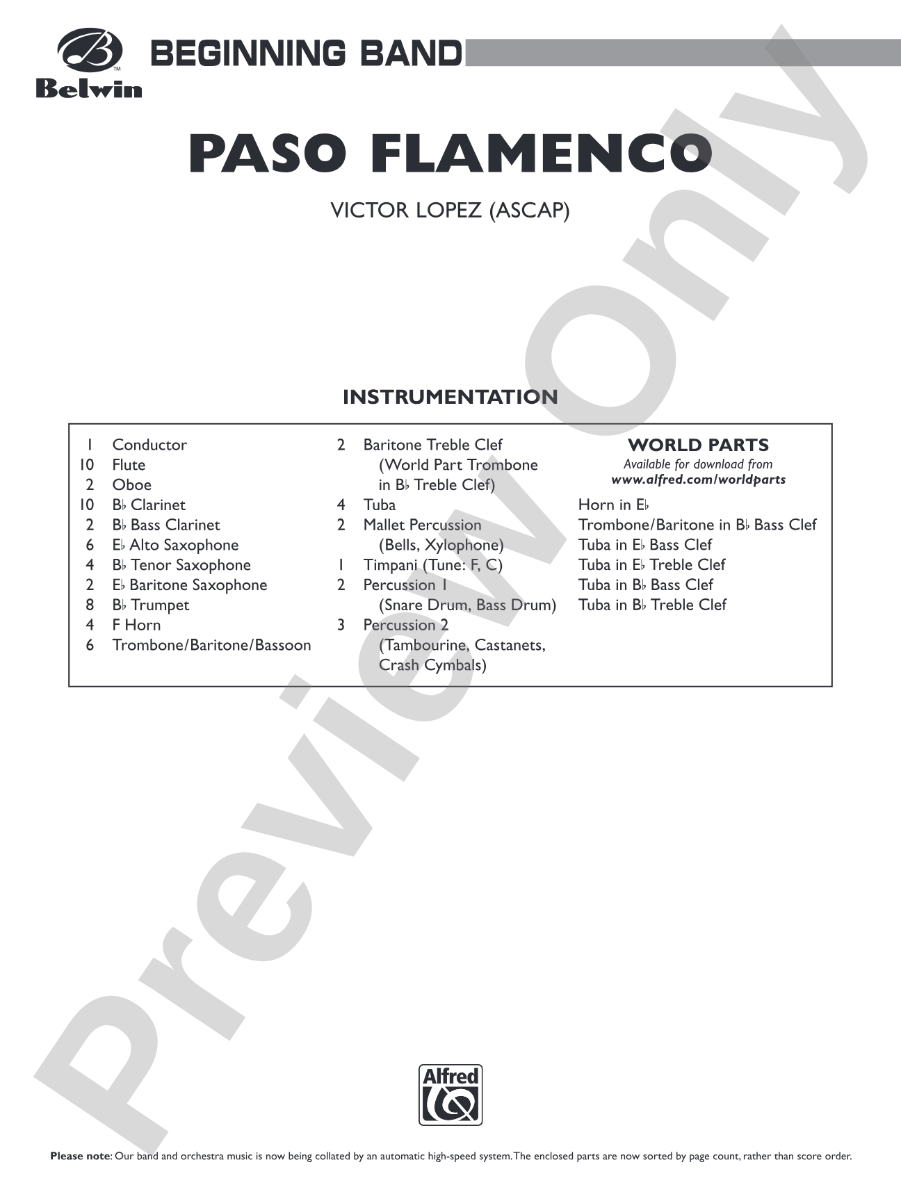 Paso Flamenco: Concert Band Conductor Score & Parts