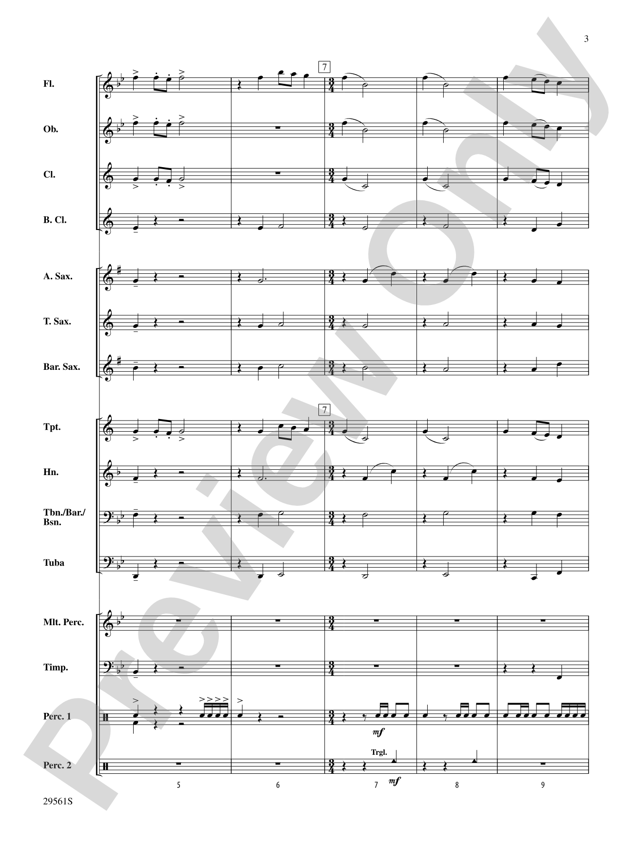 Flourish for Winds and Percussion: Concert Band Conductor Score & Parts