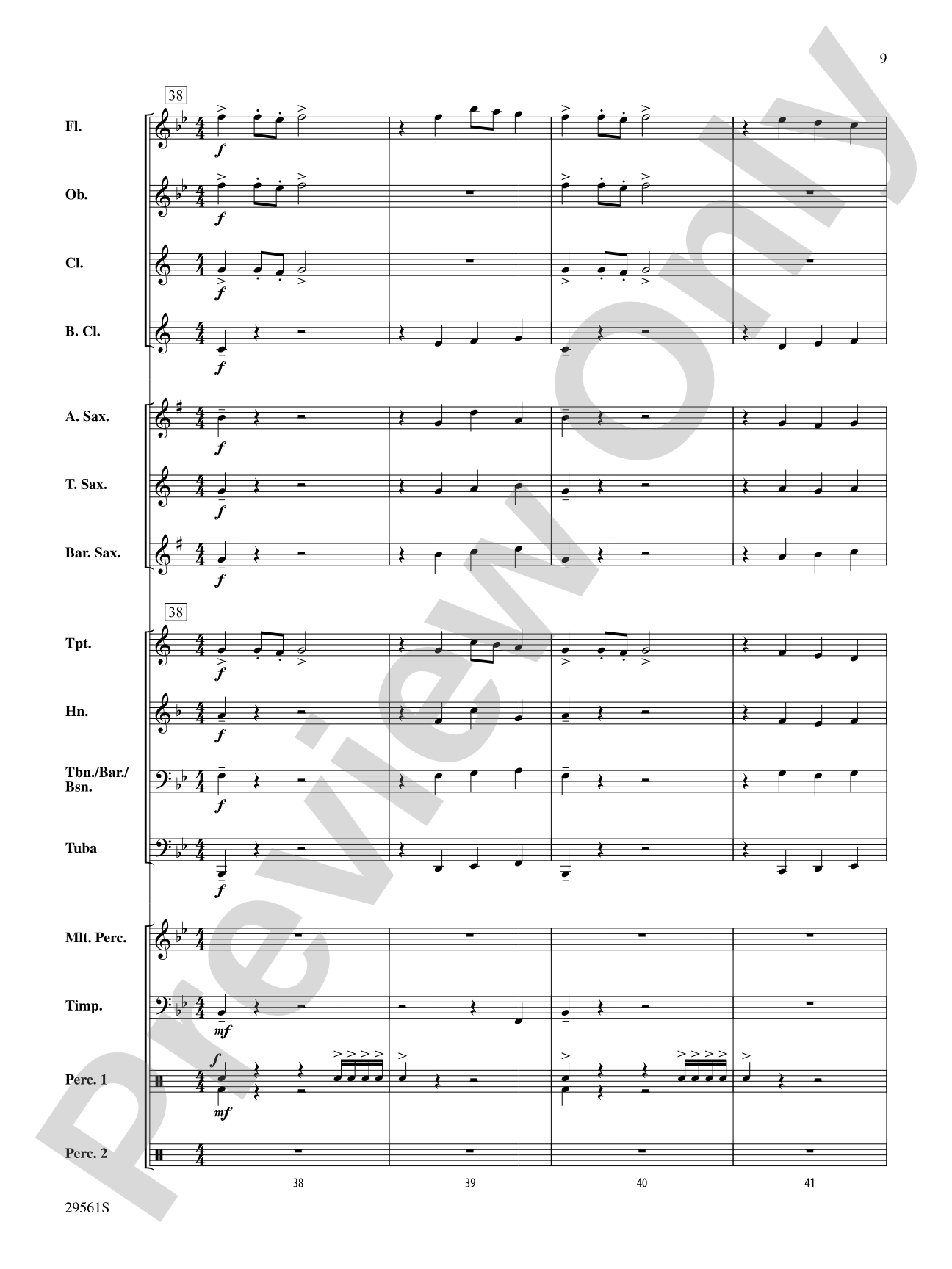 Flourish for Winds and Percussion: Concert Band Conductor Score & Parts