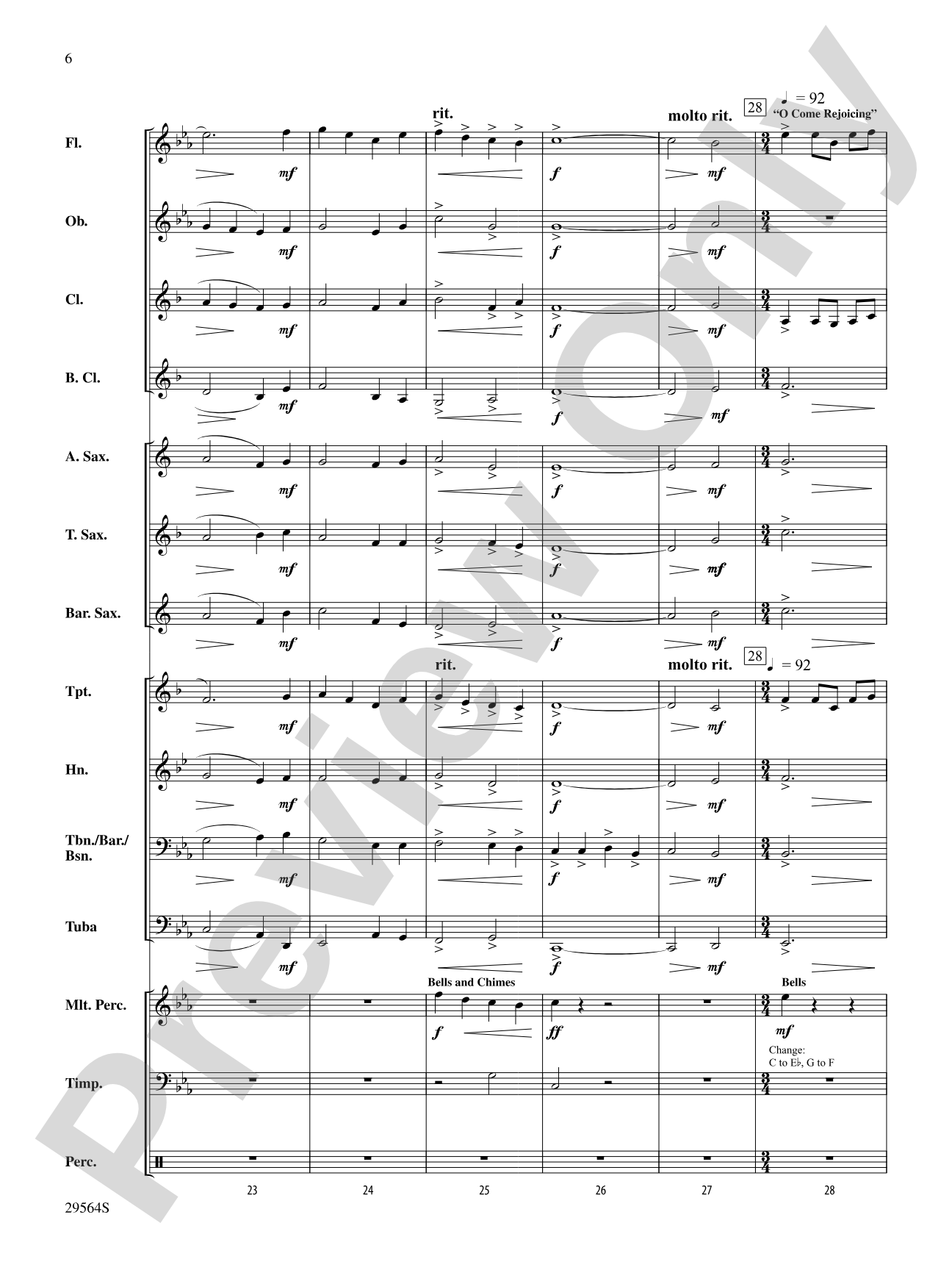 The Three O's of Christmas: Concert Band Conductor Score & Parts