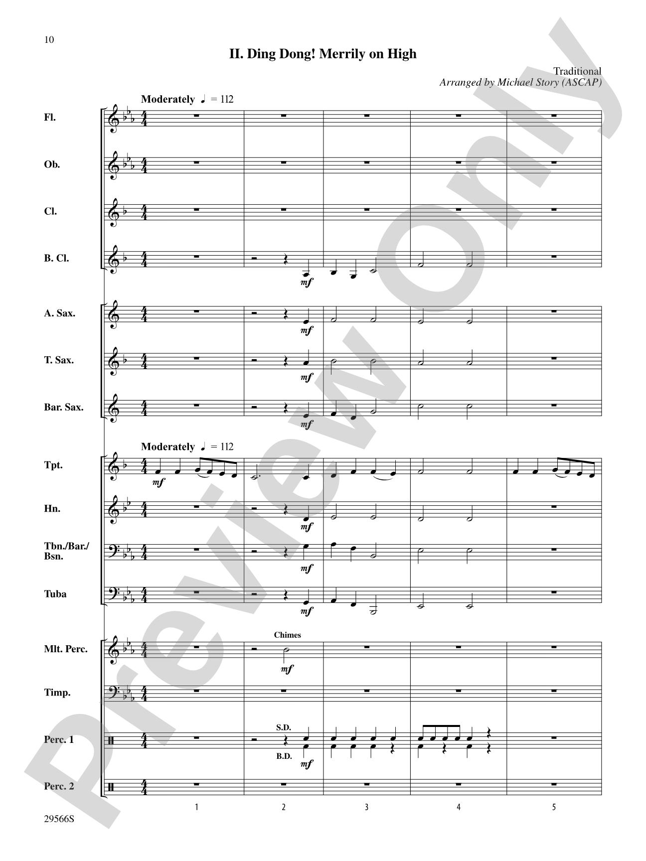 Three Christmas Bells (I. Ukranian Bell Carol, II. Ding Dong! Merrily on High, III. Jingle Bells): Concert Band Conductor Score & Parts