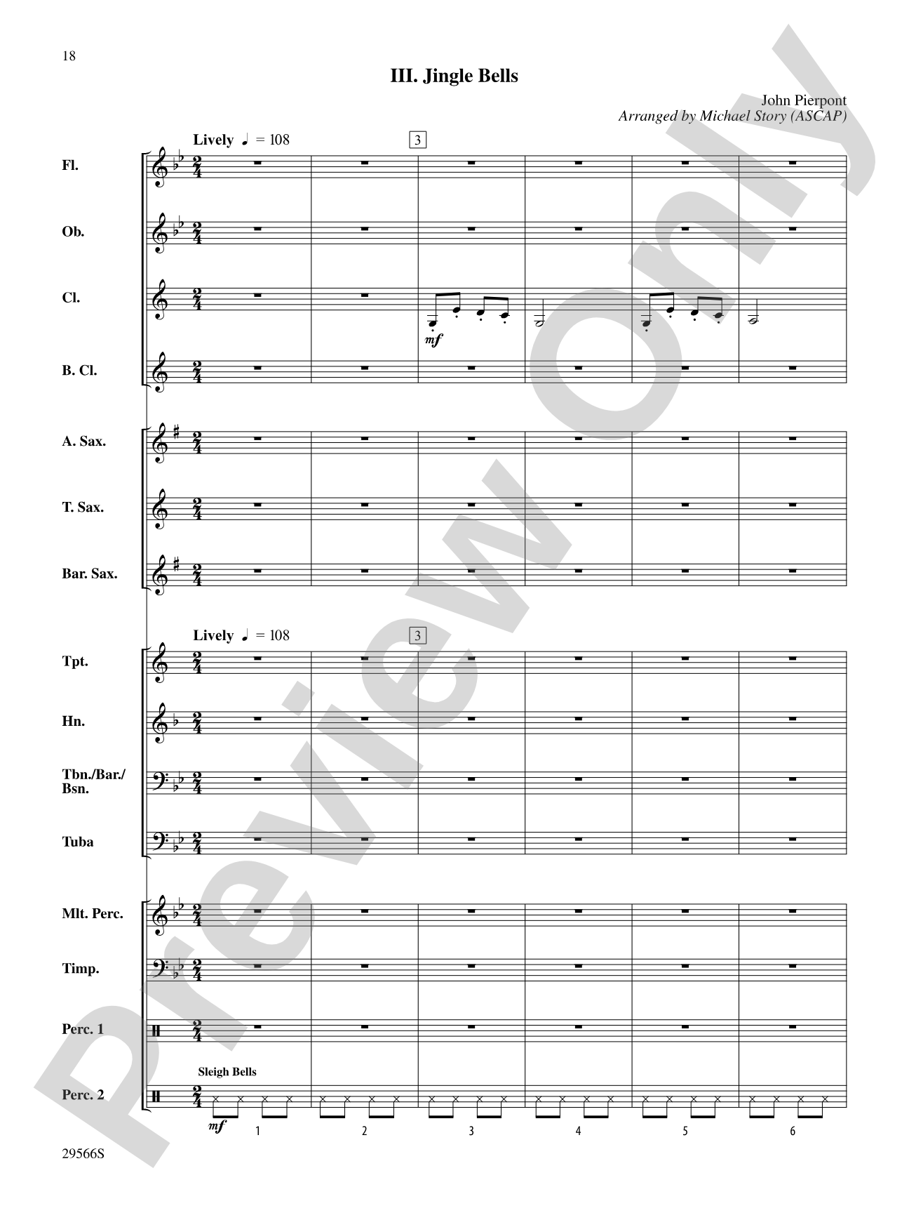 Three Christmas Bells (I. Ukranian Bell Carol, II. Ding Dong! Merrily on High, III. Jingle Bells): Concert Band Conductor Score & Parts