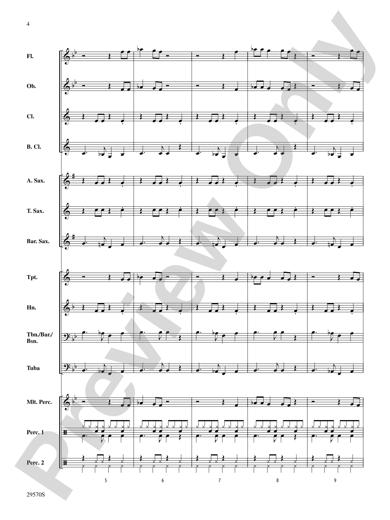 Wooly Bully: Concert Band Conductor Score & Parts