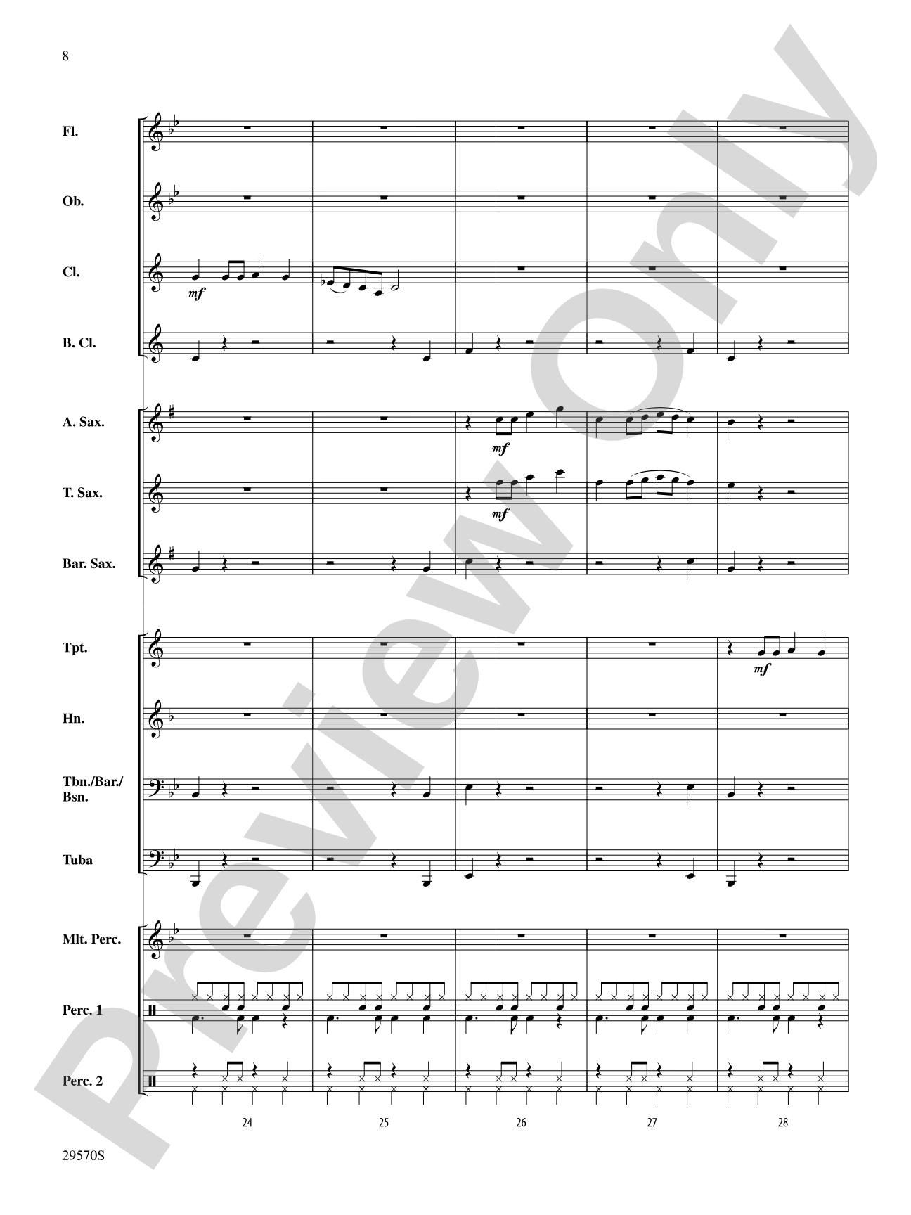Wooly Bully: Concert Band Conductor Score & Parts
