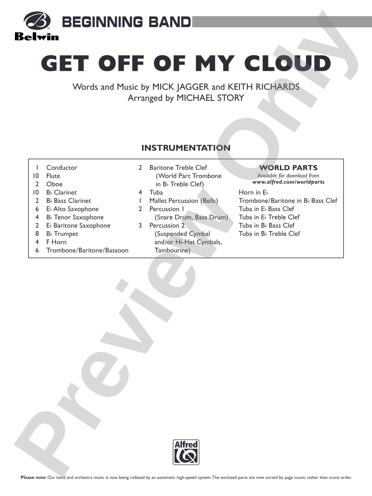 Get Off of My Cloud: Score