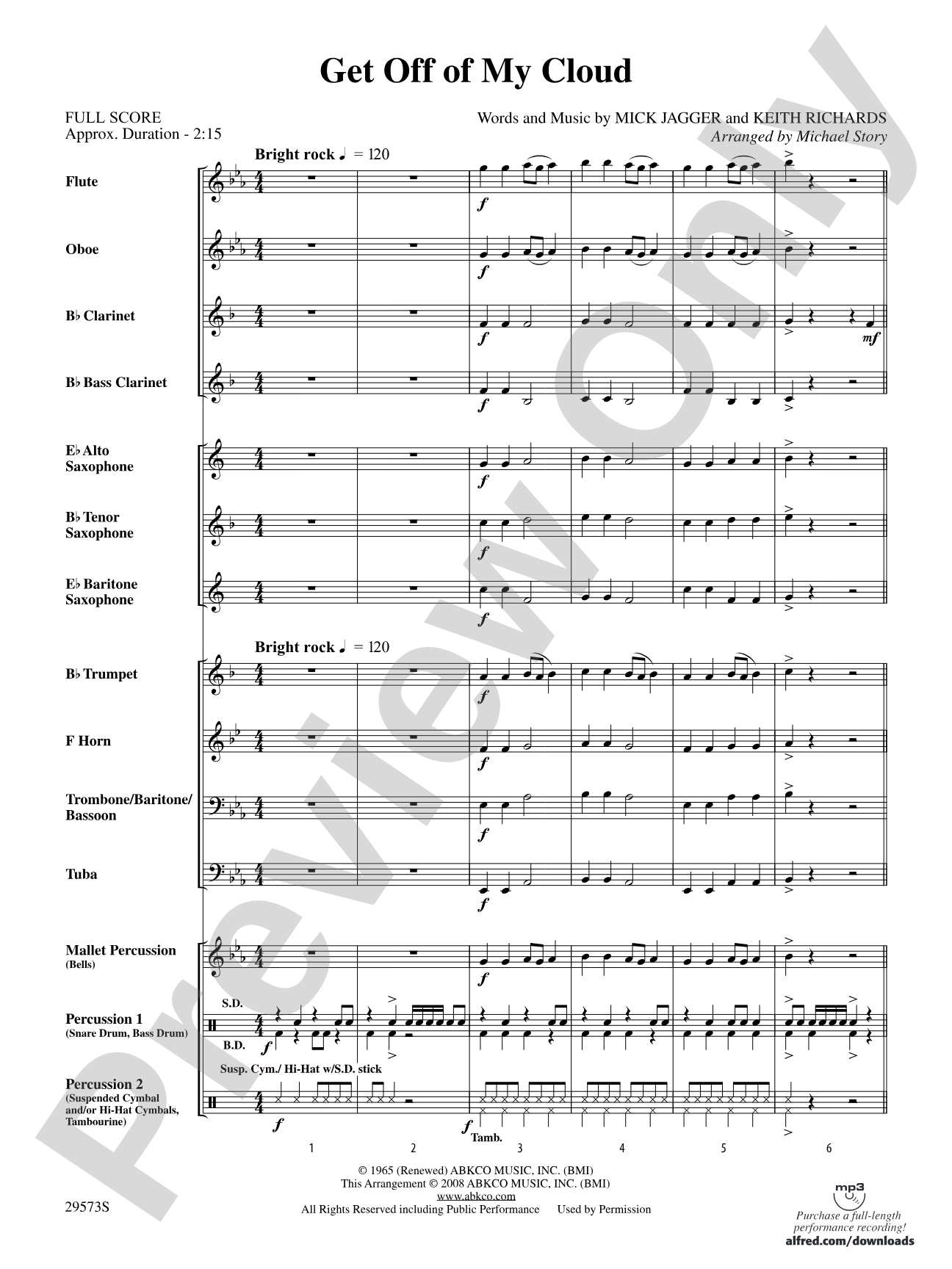 Get Off of My Cloud: Score