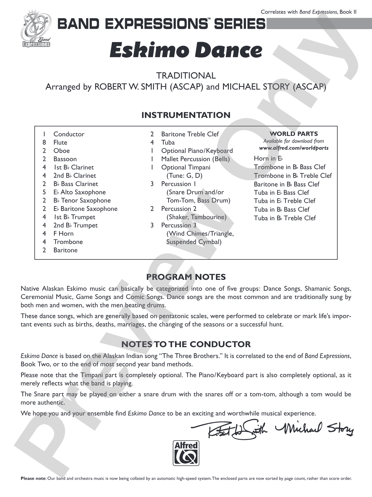 Eskimo Dance: Concert Band Conductor Score & Parts