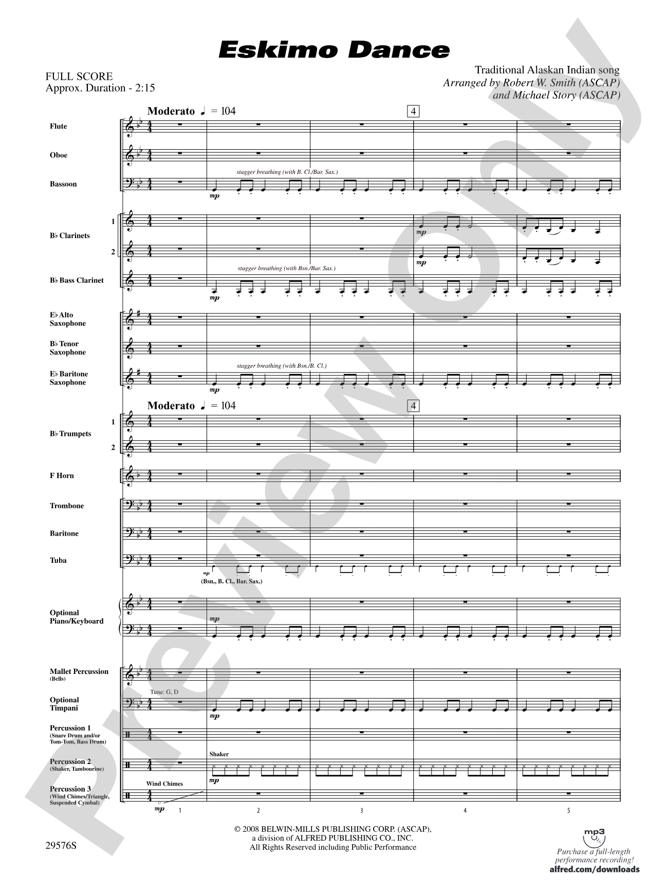 Eskimo Dance: Concert Band Conductor Score & Parts