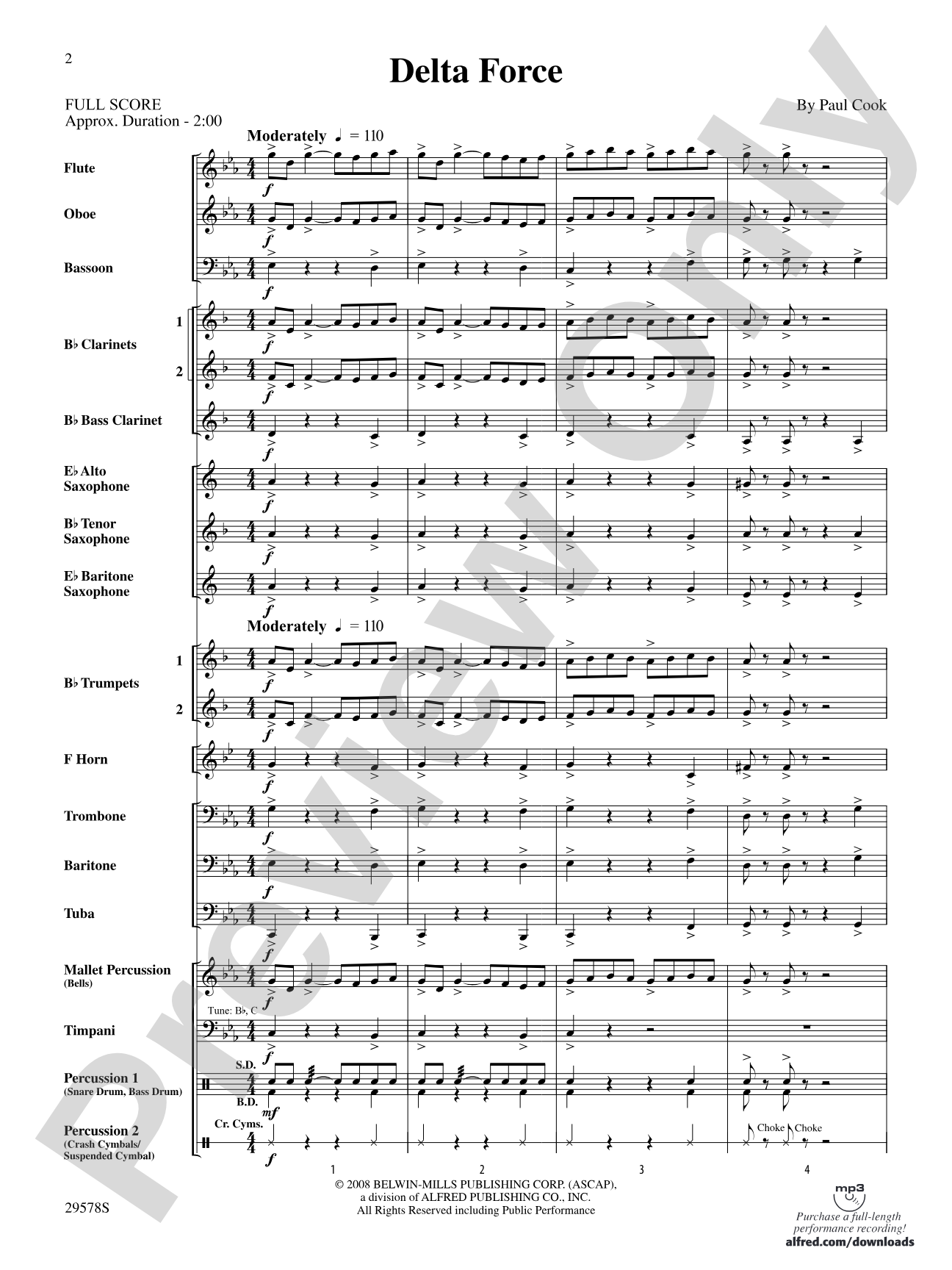 Delta Force: Concert Band Conductor Score & Parts
