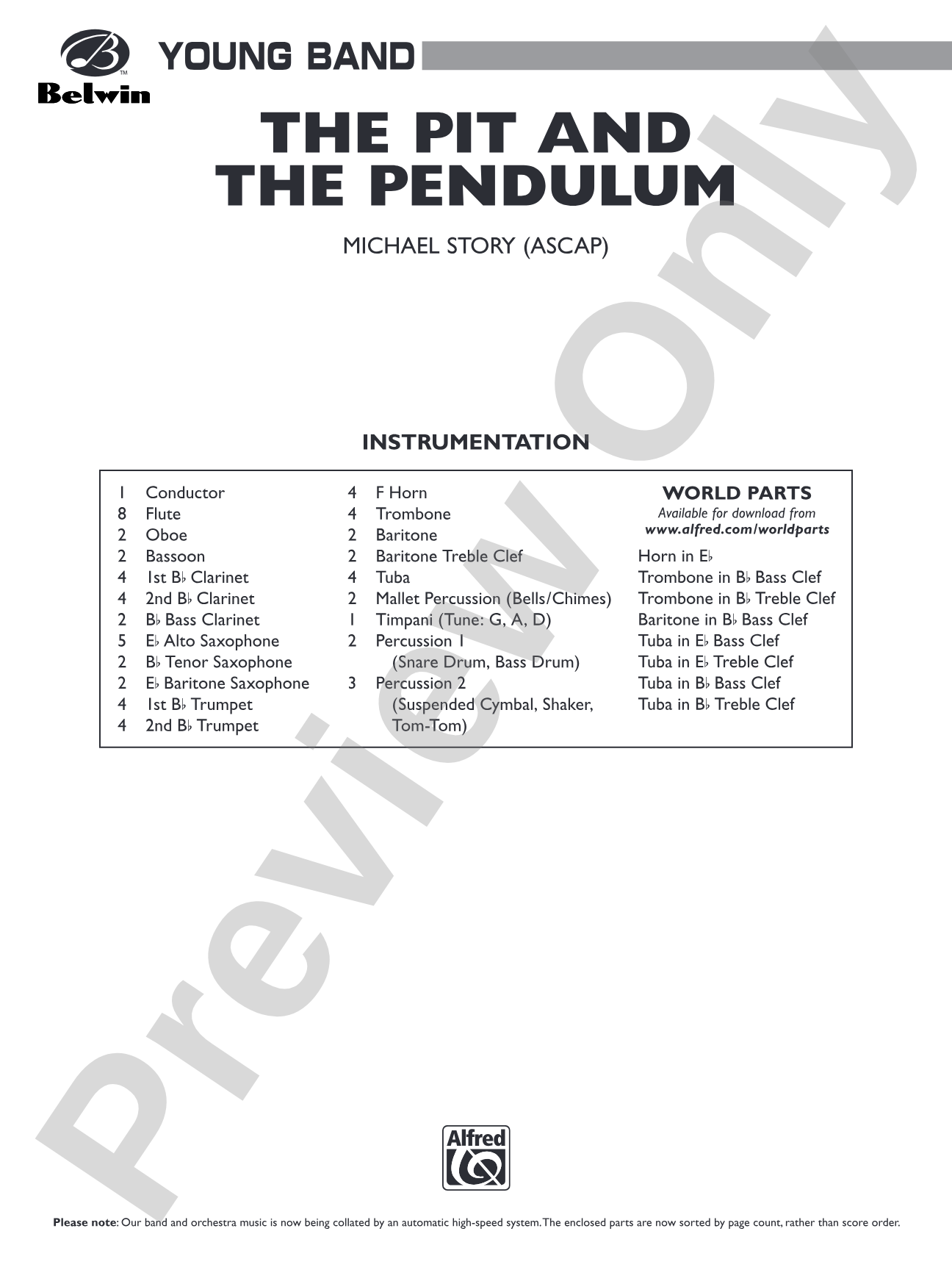 The Pit and the Pendulum: Concert Band Conductor Score & Parts