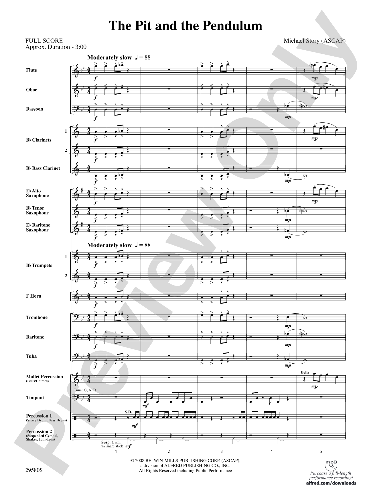 The Pit and the Pendulum: Concert Band Conductor Score & Parts