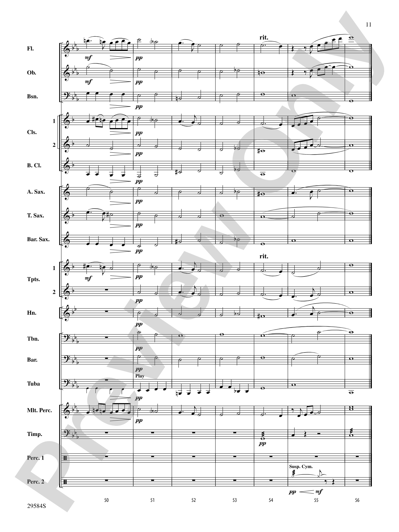 Prelude No. 20: Concert Band Conductor Score & Parts