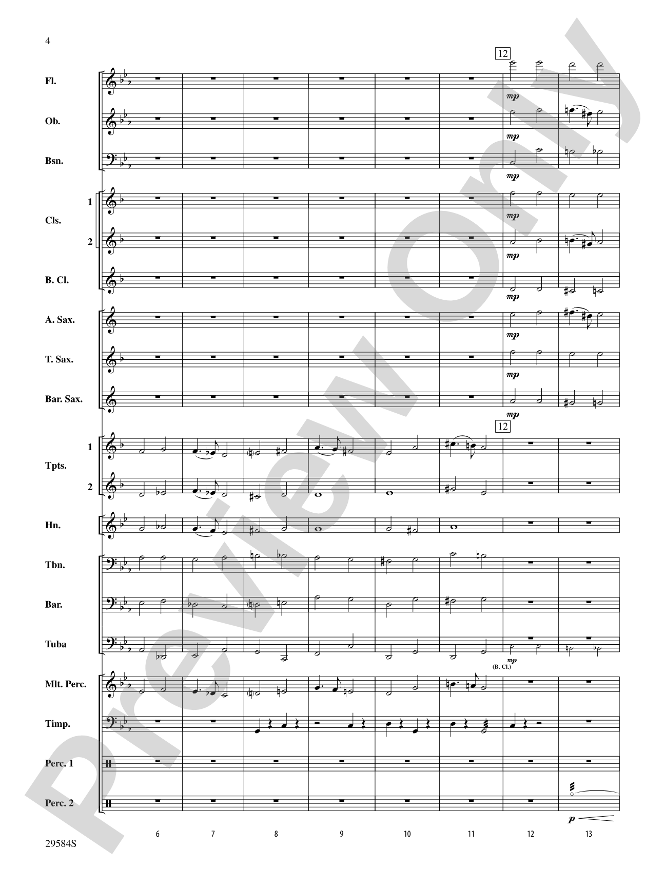 Prelude No. 20: Concert Band Conductor Score & Parts