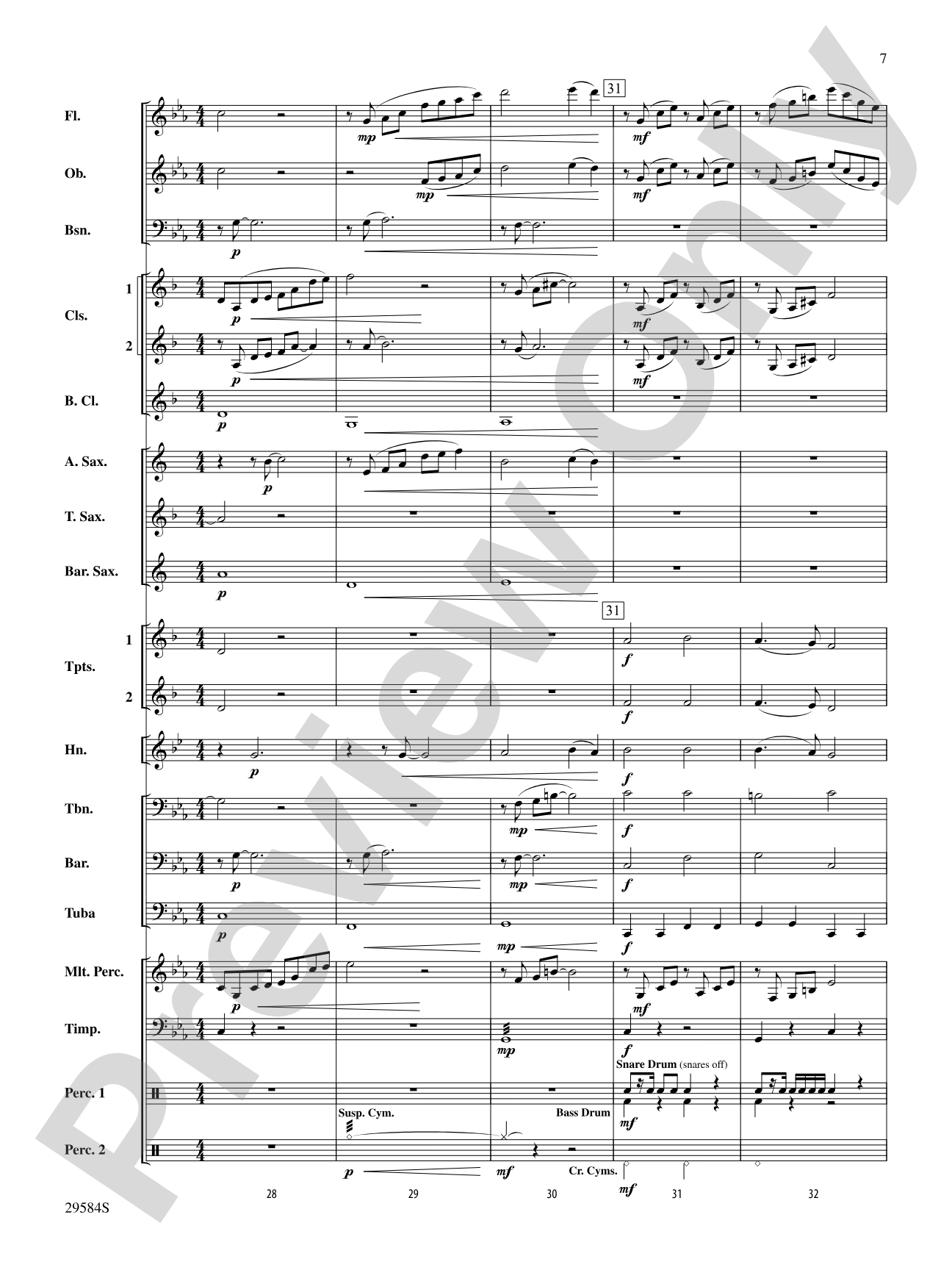 Prelude No. 20: Concert Band Conductor Score & Parts