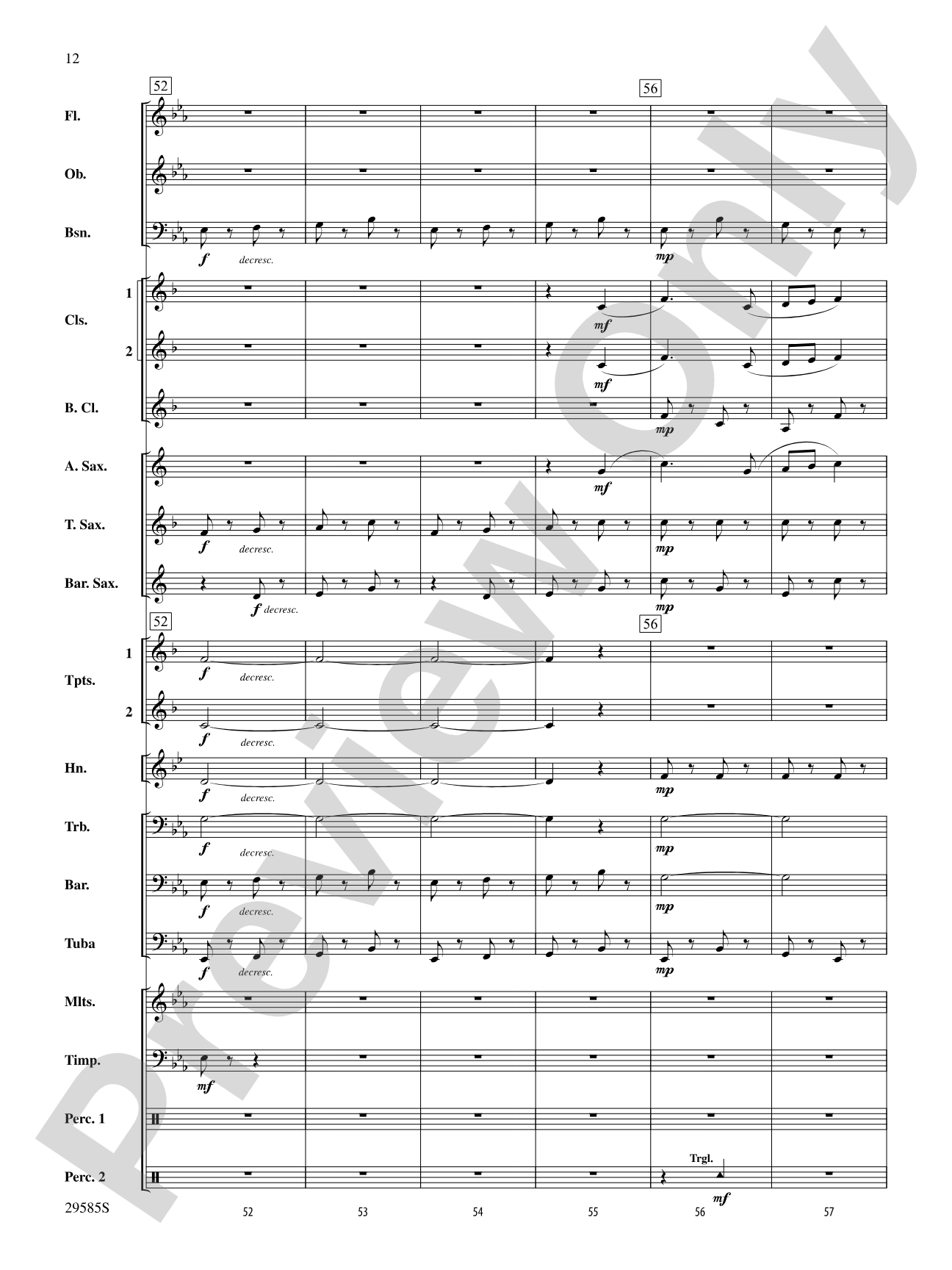 Three Folk Tunes: Concert Band Conductor Score & Parts