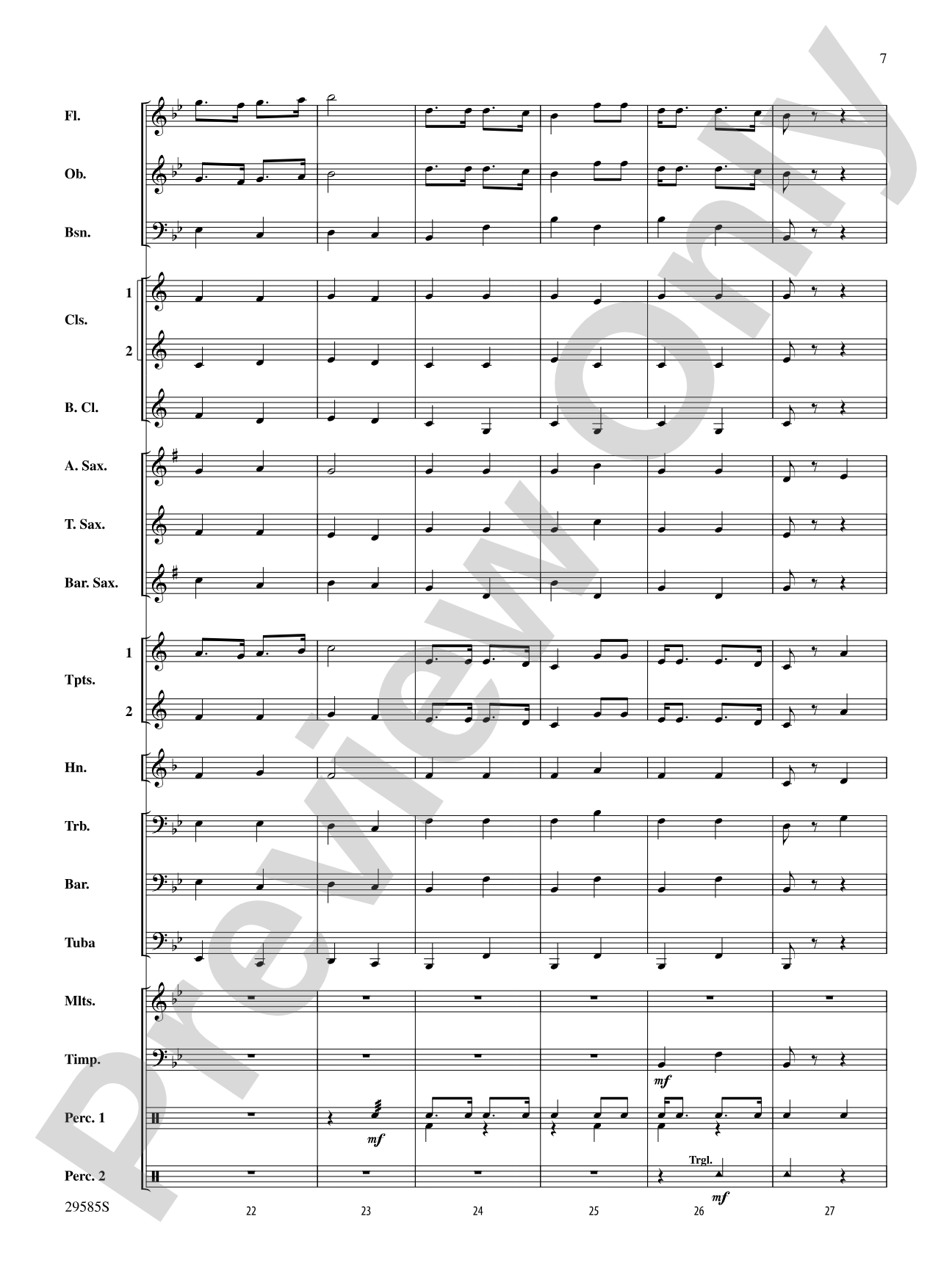 Three Folk Tunes: Concert Band Conductor Score & Parts