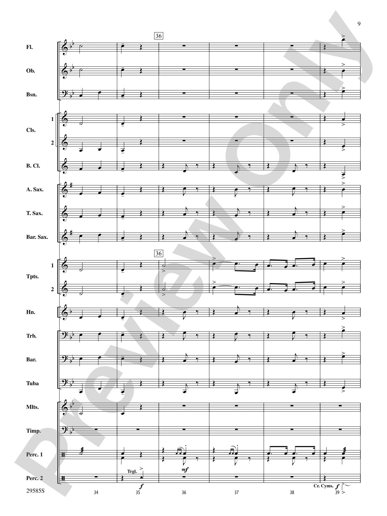 Three Folk Tunes: Concert Band Conductor Score & Parts