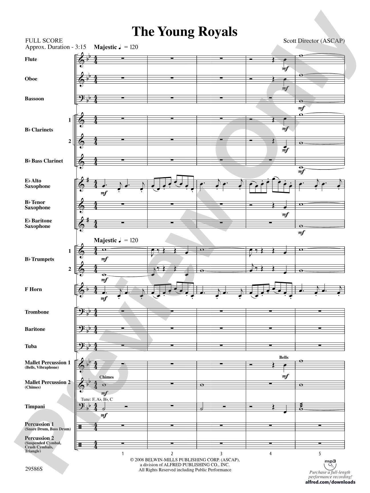 The Young Royals: Concert Band Conductor Score & Parts