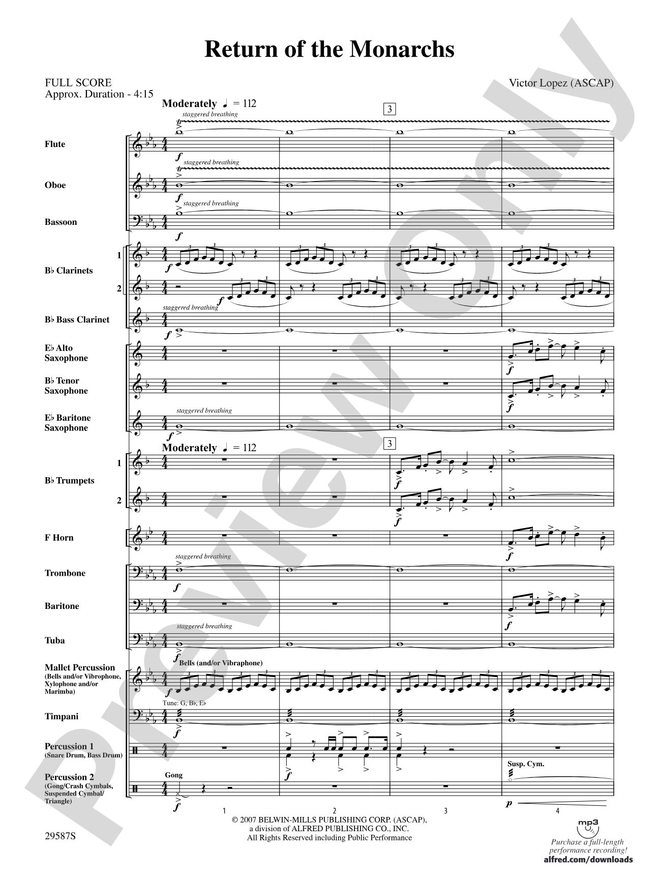 Return of the Monarchs: Concert Band Conductor Score & Parts