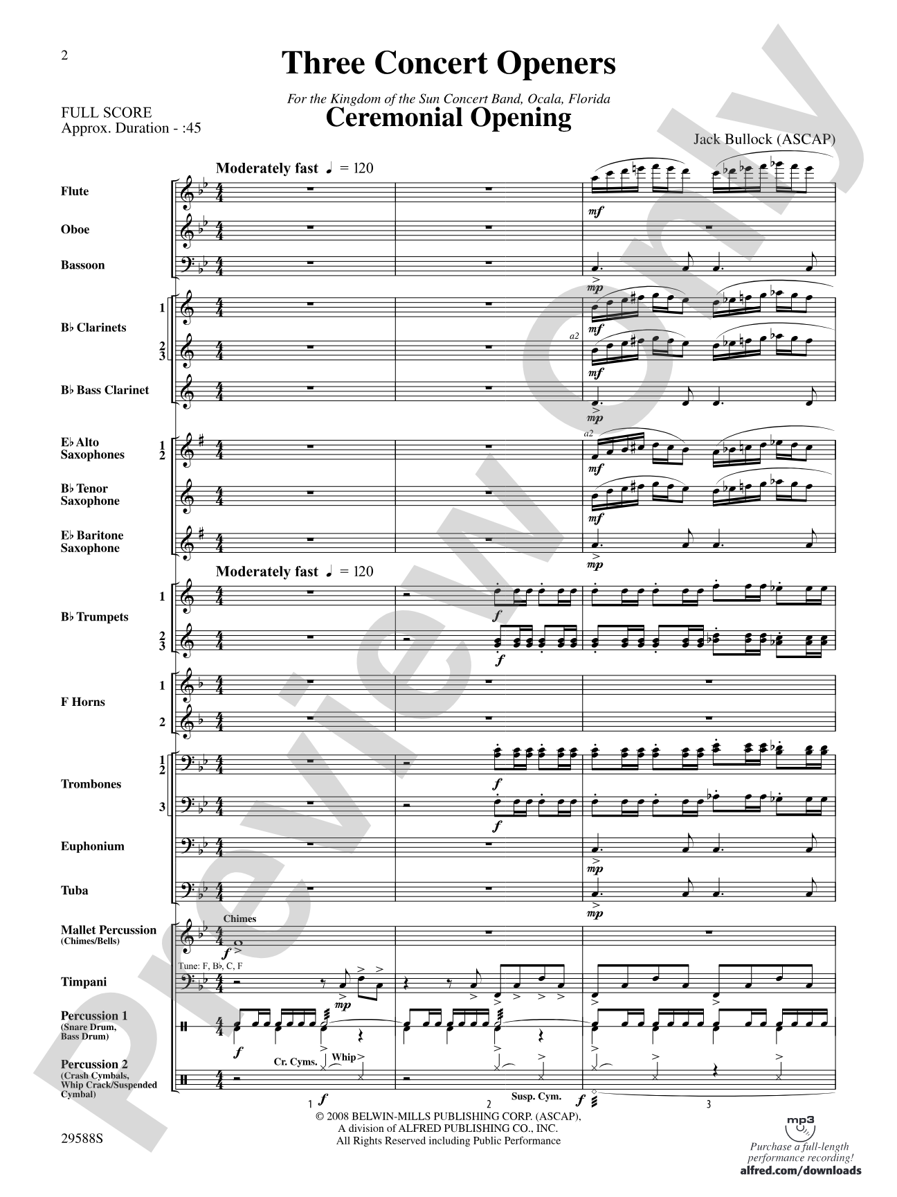 Three Concert Openers: Concert Band Conductor Score & Parts