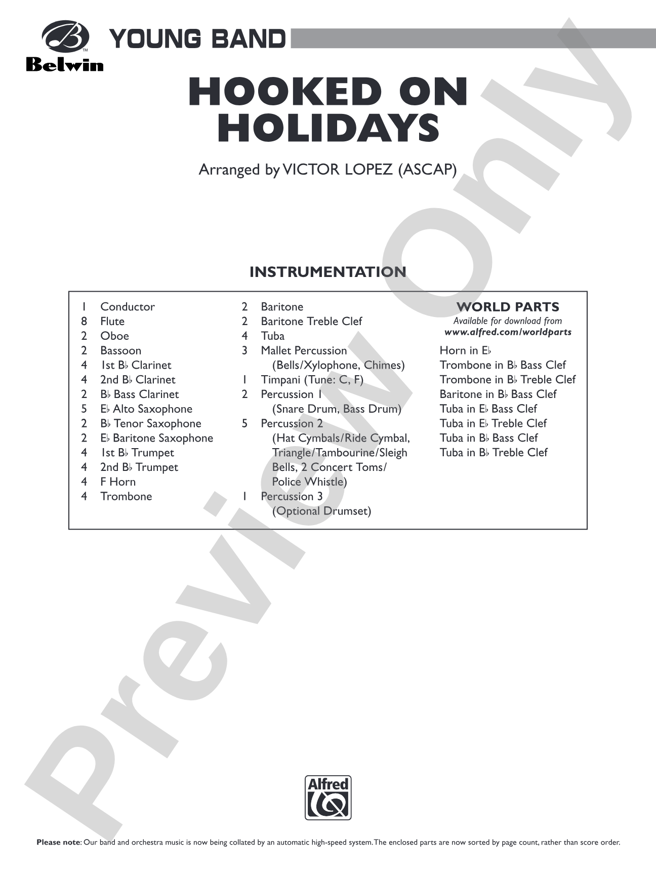 Hooked on Holidays: Concert Band Conductor Score & Parts
