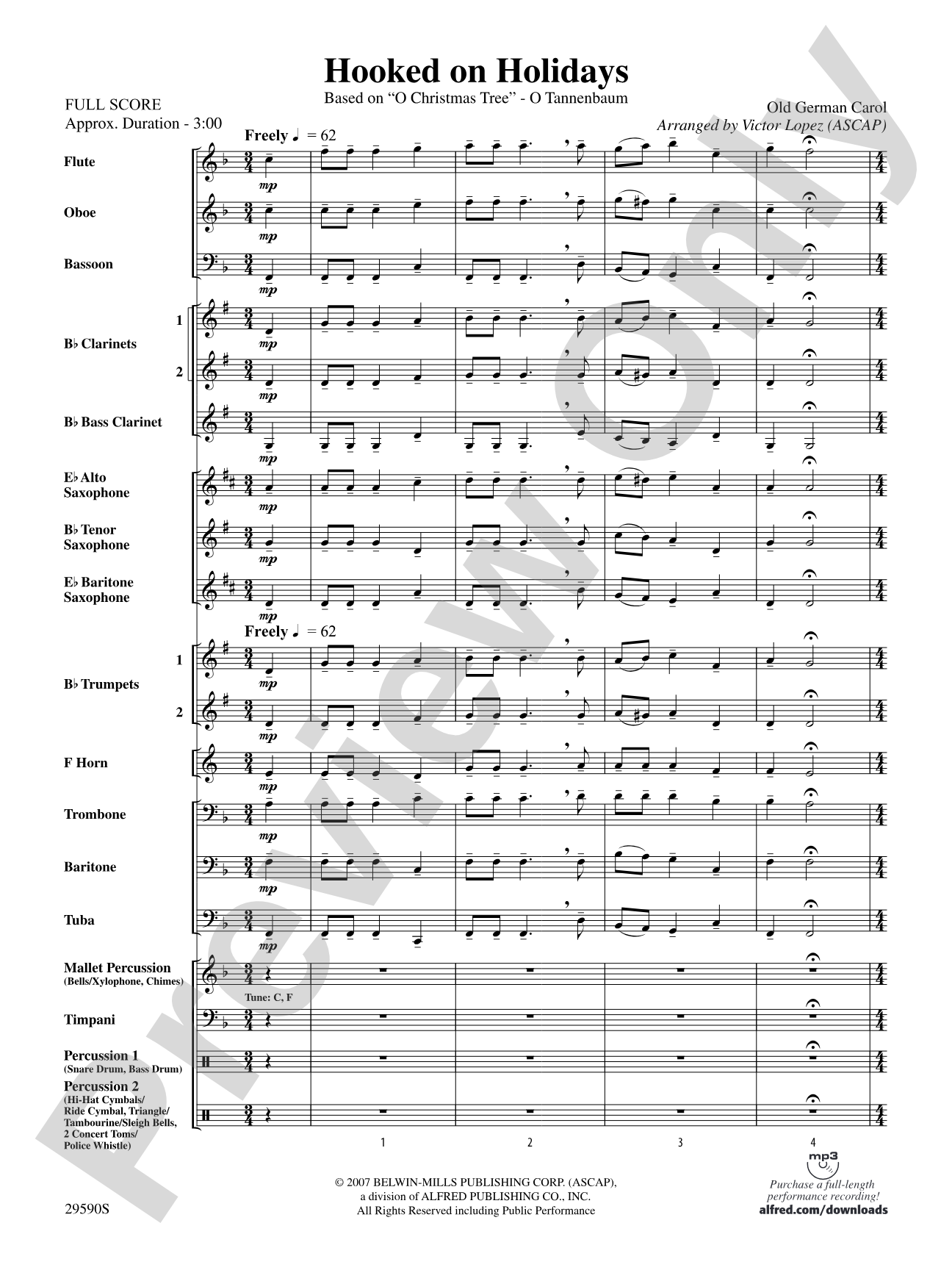Hooked on Holidays: Concert Band Conductor Score & Parts