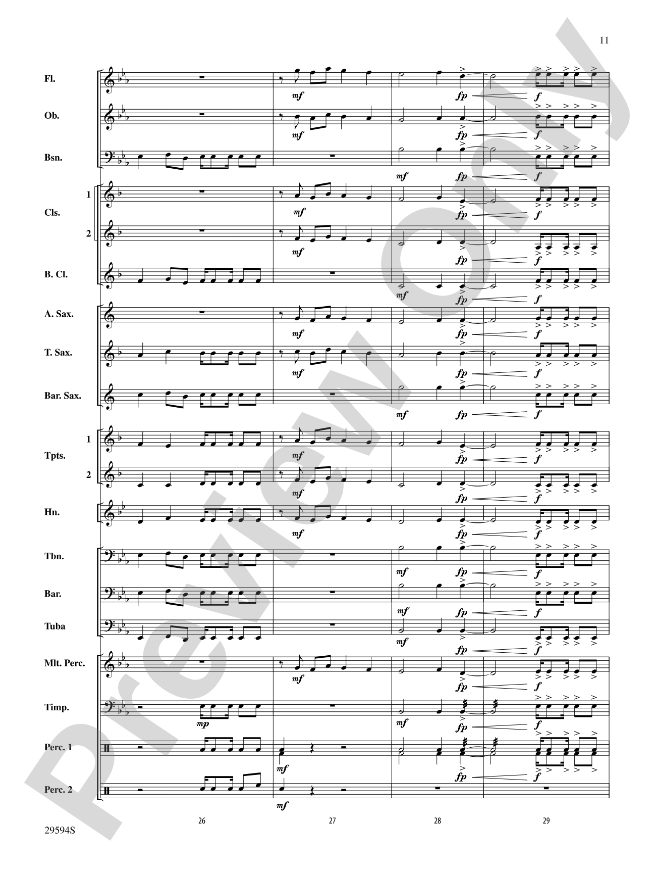 Swahili Folk Hymn (Bwana Awabariki): Concert Band Conductor Score & Parts