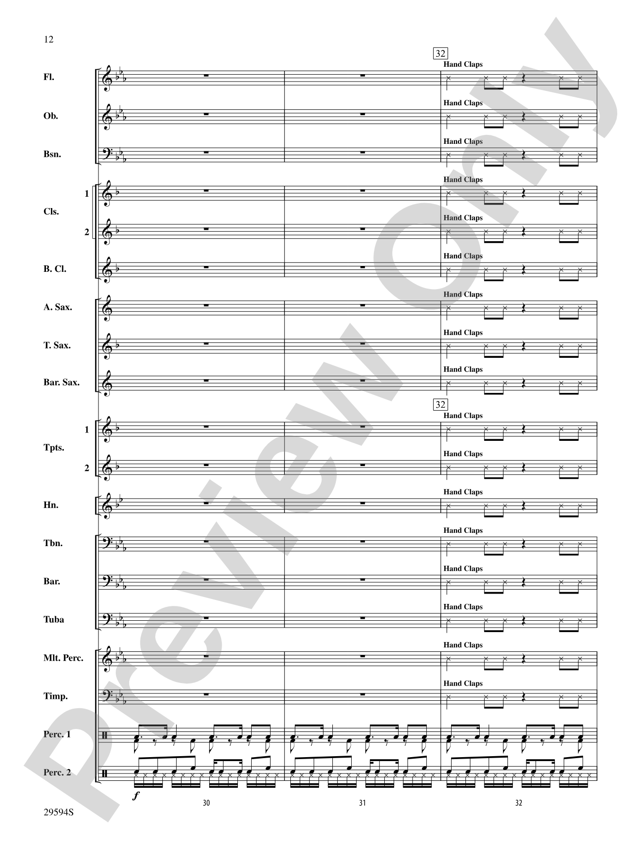 Swahili Folk Hymn (Bwana Awabariki): Concert Band Conductor Score & Parts
