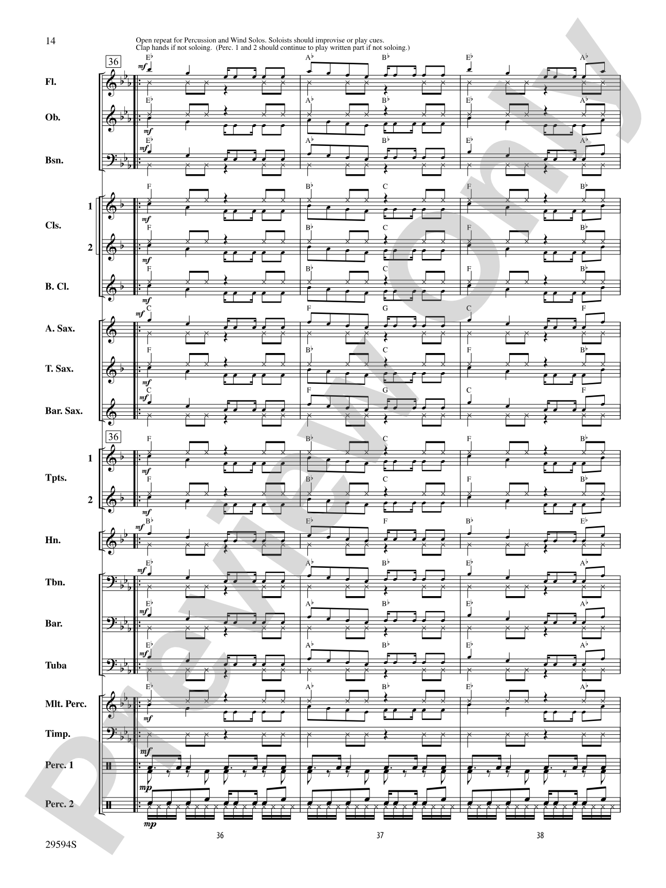 Swahili Folk Hymn (Bwana Awabariki): Concert Band Conductor Score & Parts