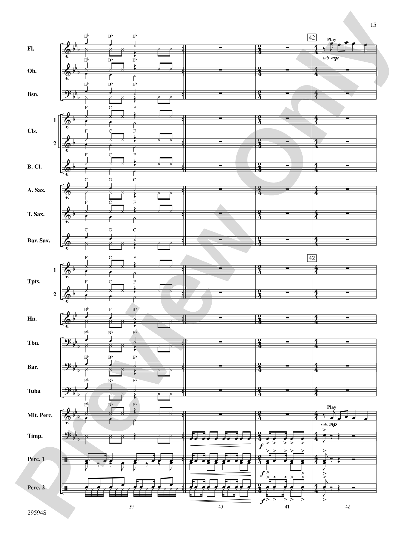 Swahili Folk Hymn (Bwana Awabariki): Concert Band Conductor Score & Parts
