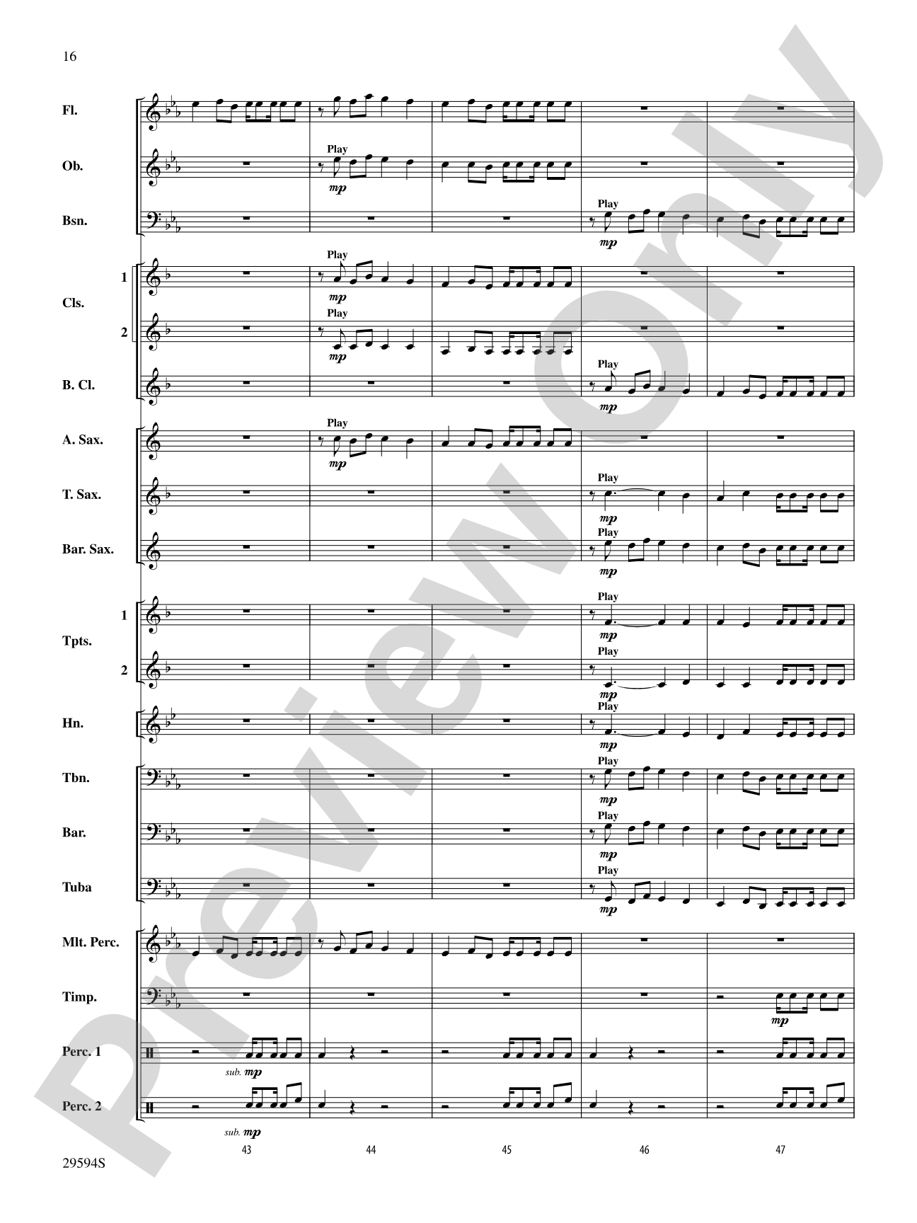 Swahili Folk Hymn (Bwana Awabariki): Concert Band Conductor Score & Parts