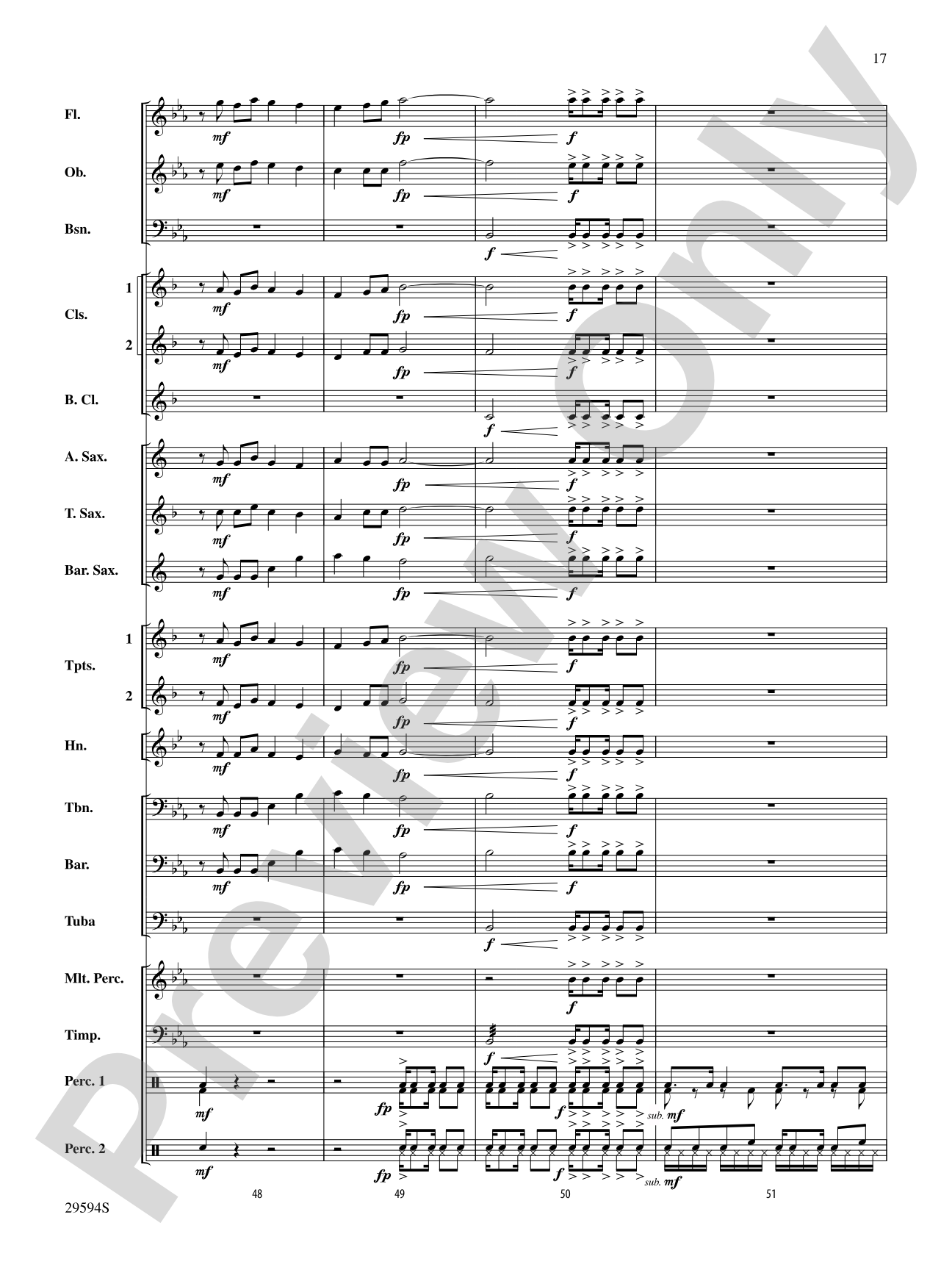 Swahili Folk Hymn (Bwana Awabariki): Concert Band Conductor Score & Parts
